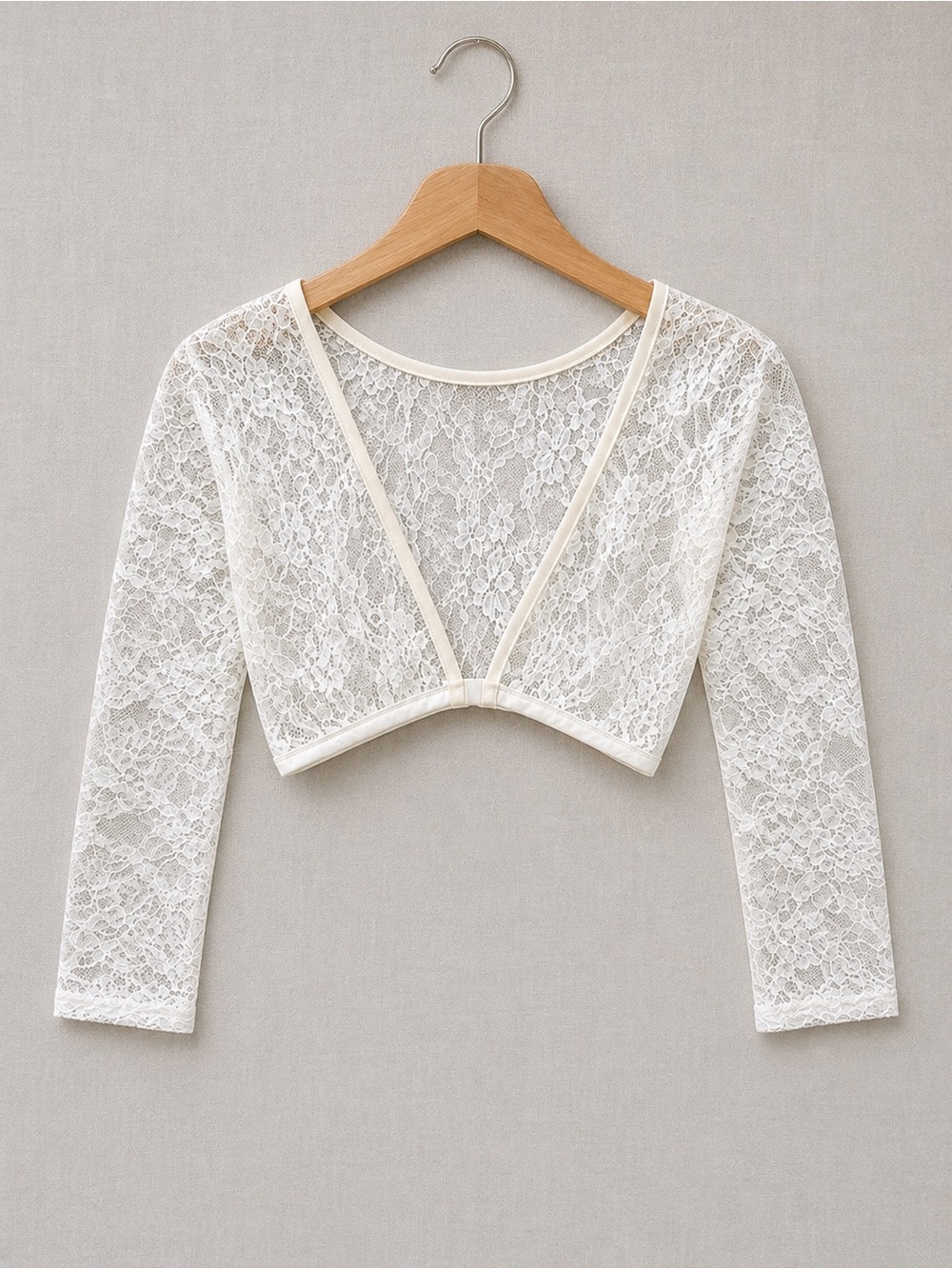 🍒3/33$ Women’s Ivory Lace Shrug Bolero Crop Top